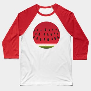 Circled Juicy Red Watermelon Slice Baseball T-Shirt